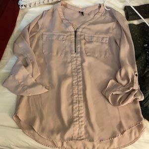 sheer cream/pink blouse